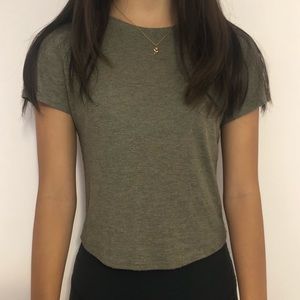 Green cropped t shirt